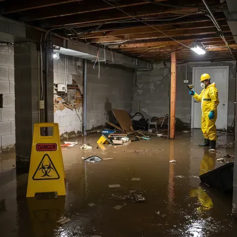 Flooded Basement Electrical Hazard in Bethalto, IL Property